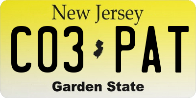 NJ license plate C03PAT