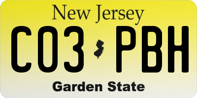 NJ license plate C03PBH