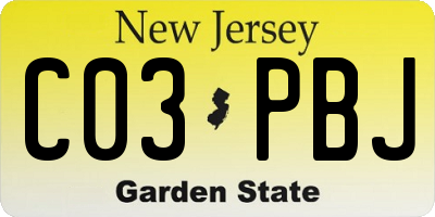 NJ license plate C03PBJ