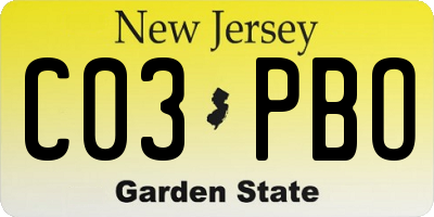 NJ license plate C03PBO