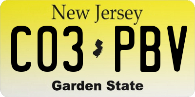 NJ license plate C03PBV