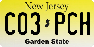NJ license plate C03PCH