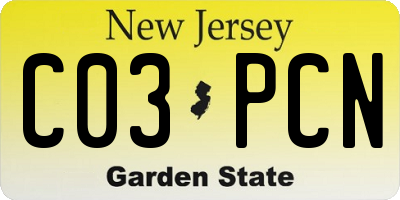 NJ license plate C03PCN