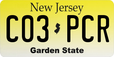 NJ license plate C03PCR