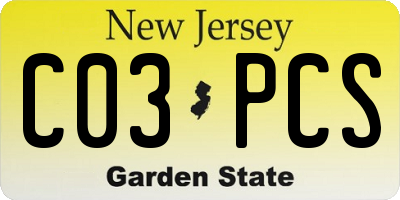 NJ license plate C03PCS