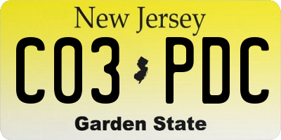 NJ license plate C03PDC