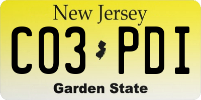 NJ license plate C03PDI