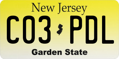 NJ license plate C03PDL