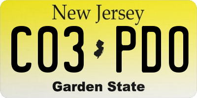 NJ license plate C03PDO