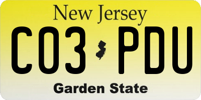 NJ license plate C03PDU