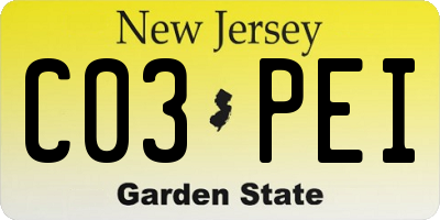 NJ license plate C03PEI