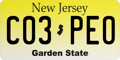 NJ license plate C03PEO