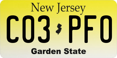 NJ license plate C03PFO