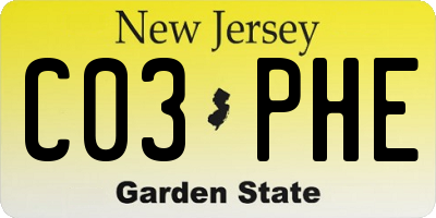NJ license plate C03PHE