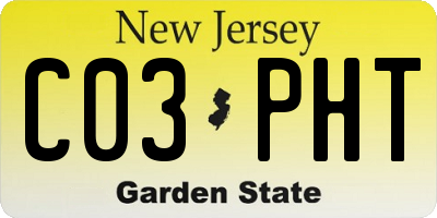 NJ license plate C03PHT
