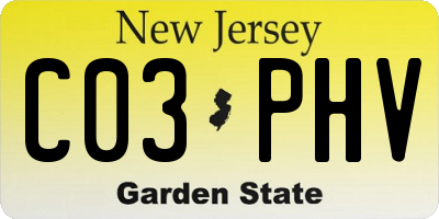 NJ license plate C03PHV