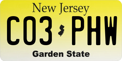 NJ license plate C03PHW