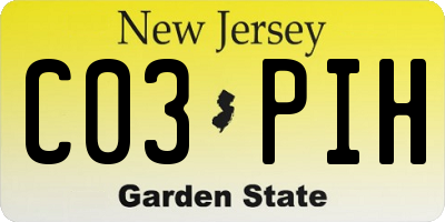 NJ license plate C03PIH