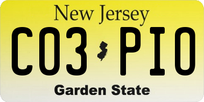 NJ license plate C03PIO