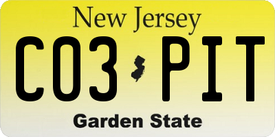 NJ license plate C03PIT