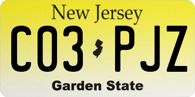 NJ license plate C03PJZ