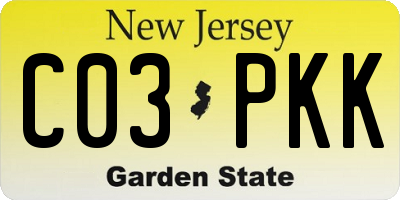 NJ license plate C03PKK
