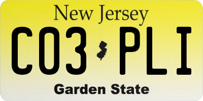 NJ license plate C03PLI