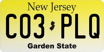 NJ license plate C03PLQ