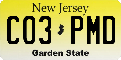 NJ license plate C03PMD