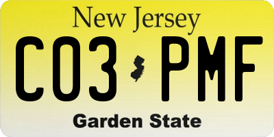 NJ license plate C03PMF