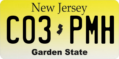 NJ license plate C03PMH