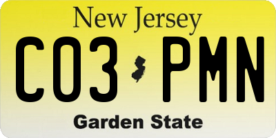 NJ license plate C03PMN
