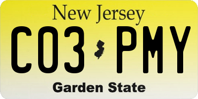 NJ license plate C03PMY