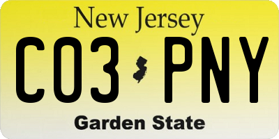 NJ license plate C03PNY