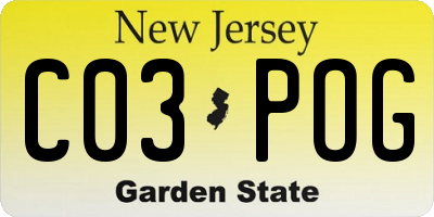 NJ license plate C03POG
