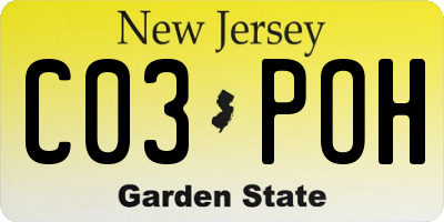 NJ license plate C03POH