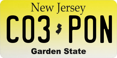 NJ license plate C03PON