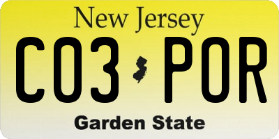 NJ license plate C03POR