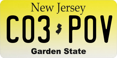 NJ license plate C03POV