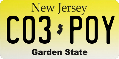NJ license plate C03POY