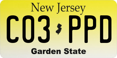 NJ license plate C03PPD
