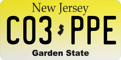 NJ license plate C03PPE
