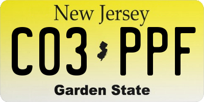 NJ license plate C03PPF