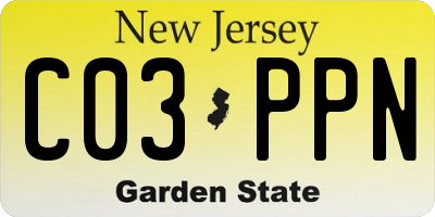 NJ license plate C03PPN