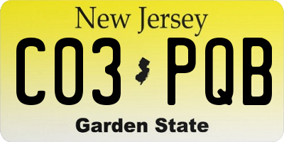 NJ license plate C03PQB