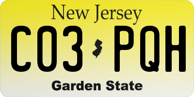 NJ license plate C03PQH