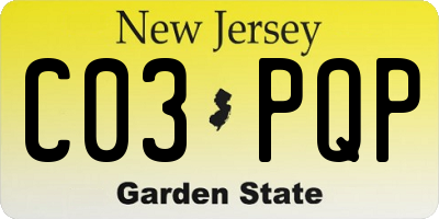 NJ license plate C03PQP