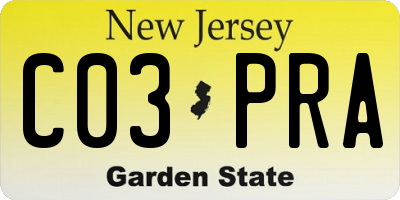 NJ license plate C03PRA