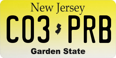 NJ license plate C03PRB