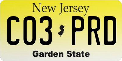 NJ license plate C03PRD
